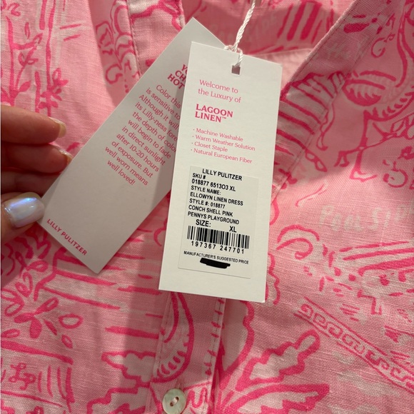 LILY PULITZER ELLOWYN LINEN DRESS NWT - Picture 4 of 5